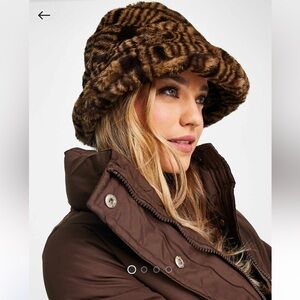 ASOS Brown Faux Fur Bucket Hat